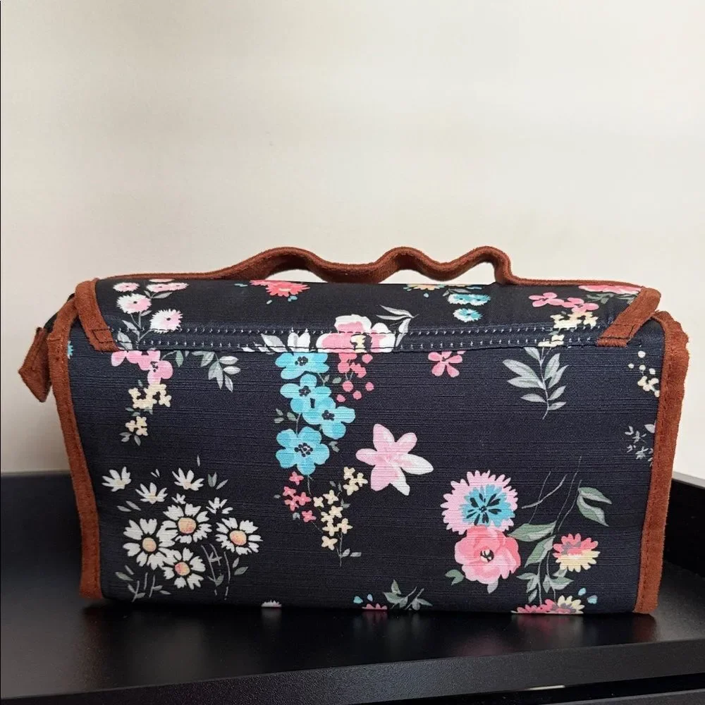 Primrose Hill London Floral Women's Cosmetic or Toiletry Bag - Black Floral